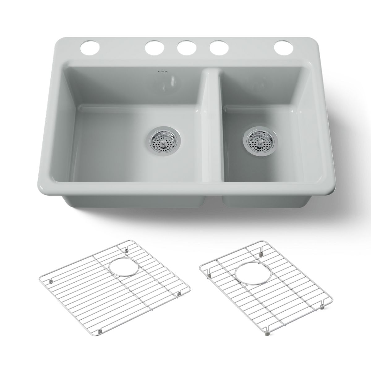 KOHLER Riverby 33" undermount double-bowl kitchen sink