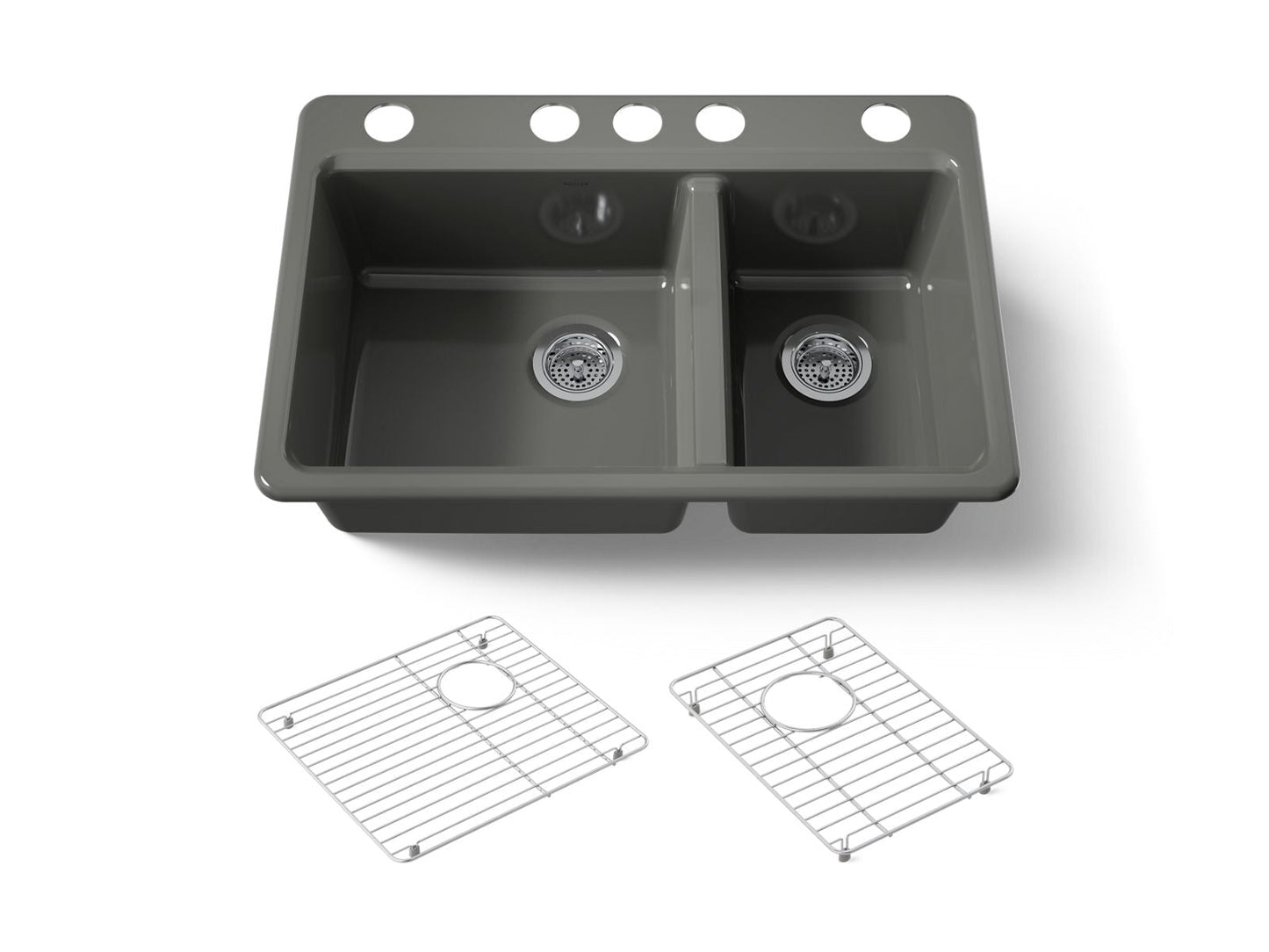 KOHLER Riverby 33" undermount double-bowl kitchen sink
