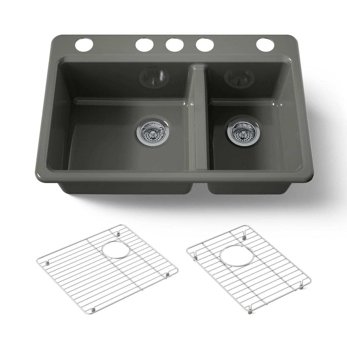 KOHLER Riverby 33" undermount double-bowl kitchen sink