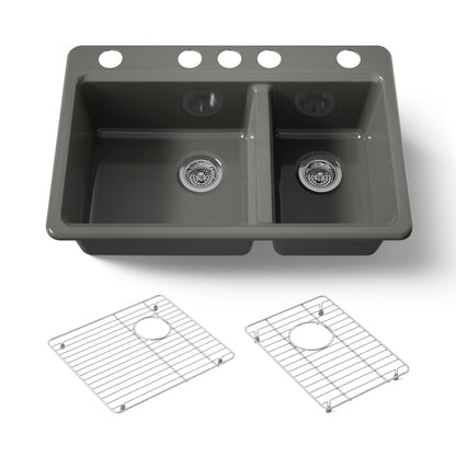 KOHLER Riverby 33" undermount double-bowl kitchen sink