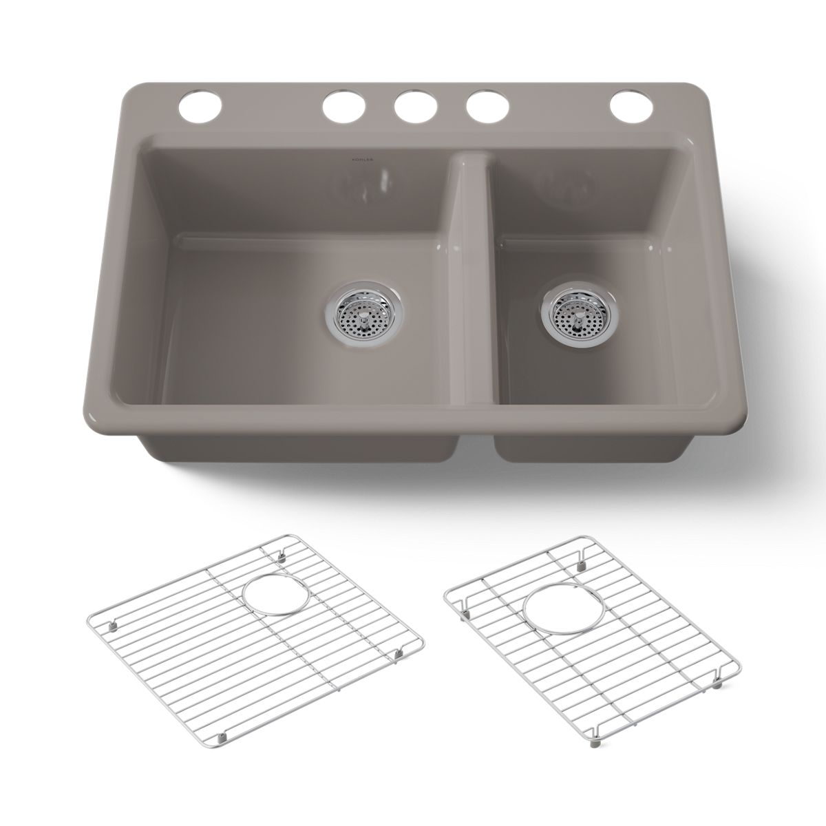 KOHLER Riverby 33" undermount double-bowl kitchen sink