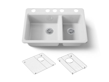 KOHLER Riverby 33" undermount double-bowl kitchen sink
