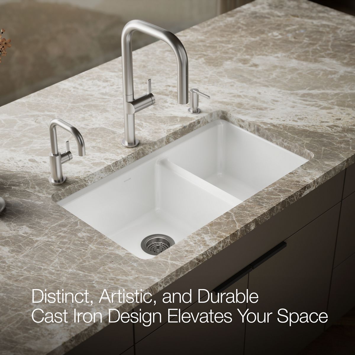 KOHLER Riverby 33" undermount double-bowl kitchen sink