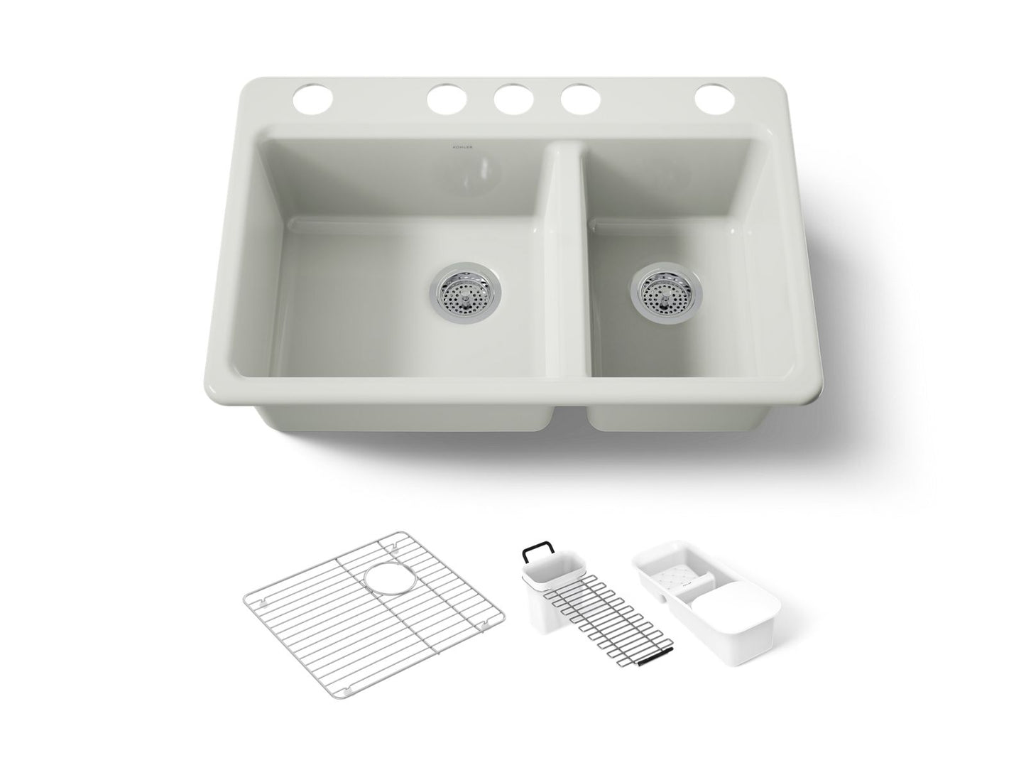 KOHLER K-8669-5UA3 Riverby 33" undermount double-bowl workstation kitchen sink