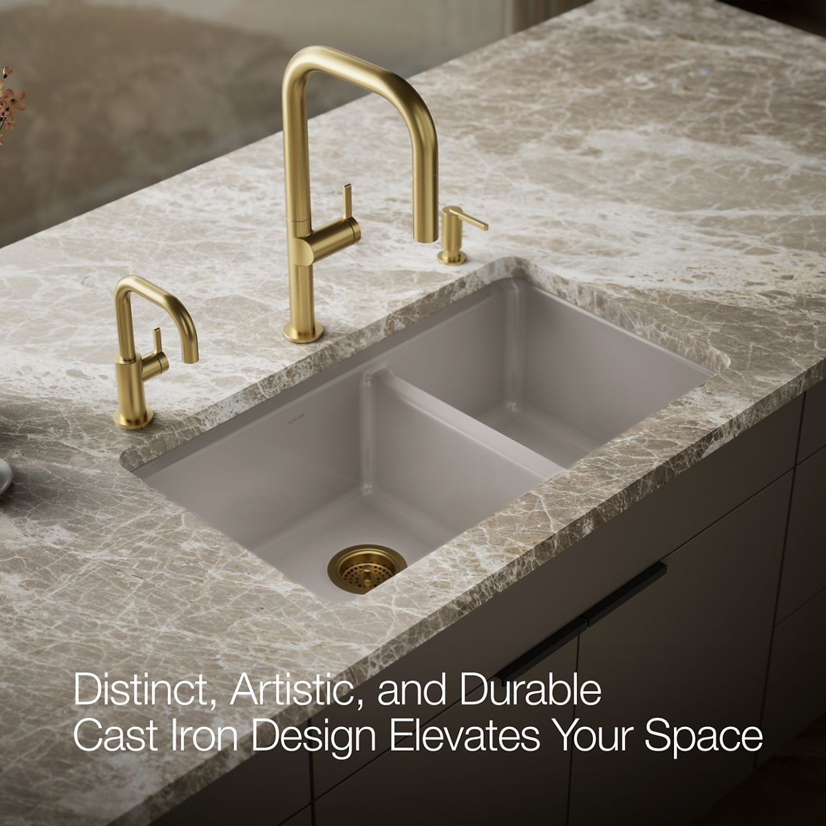KOHLER K-8669-5UA3 Riverby 33" undermount double-bowl workstation kitchen sink