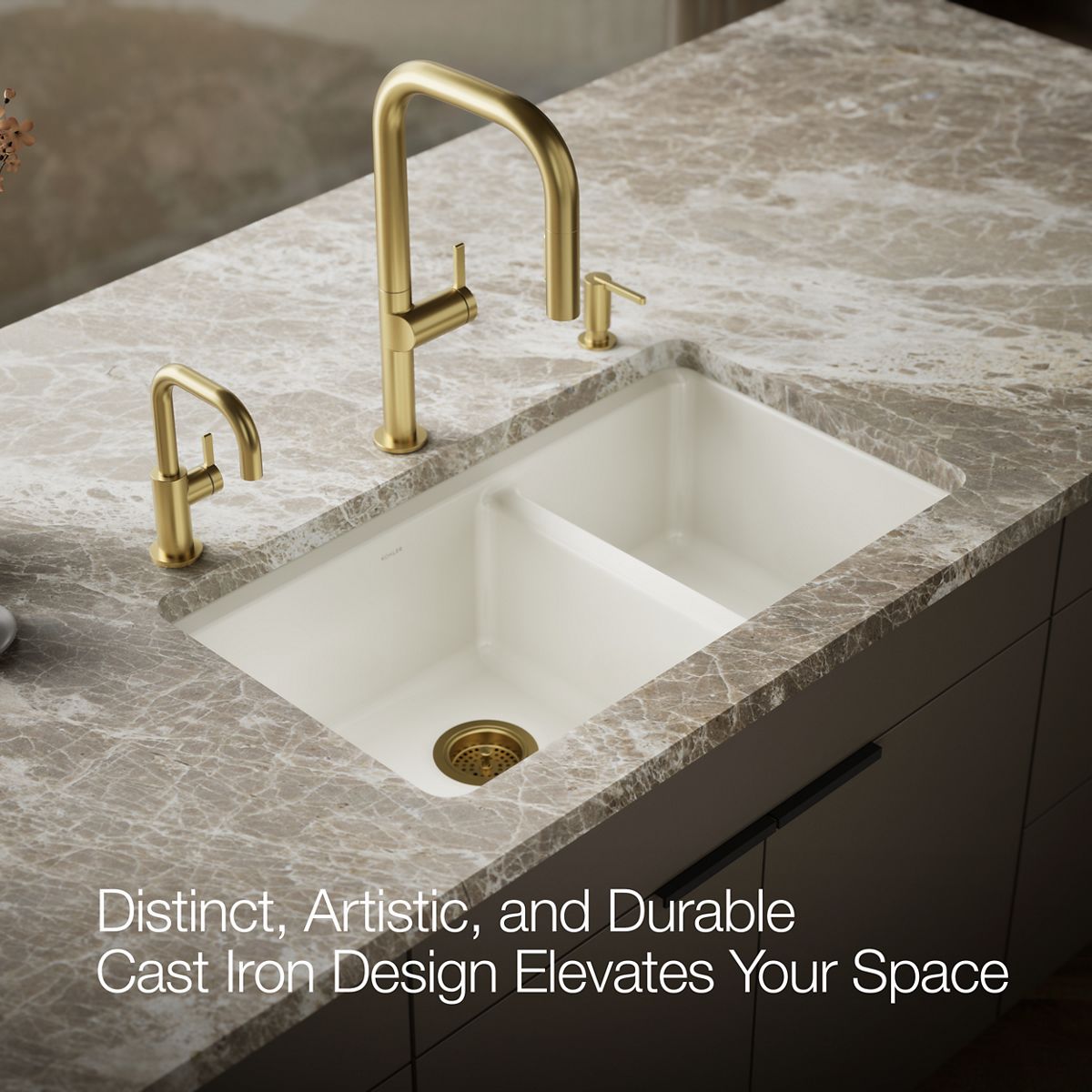 KOHLER Riverby 33" undermount double-bowl workstation kitchen sink