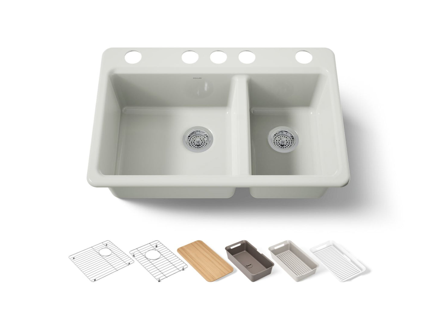 KOHLER Riverby 33" undermount double-bowl workstation kitchen sink