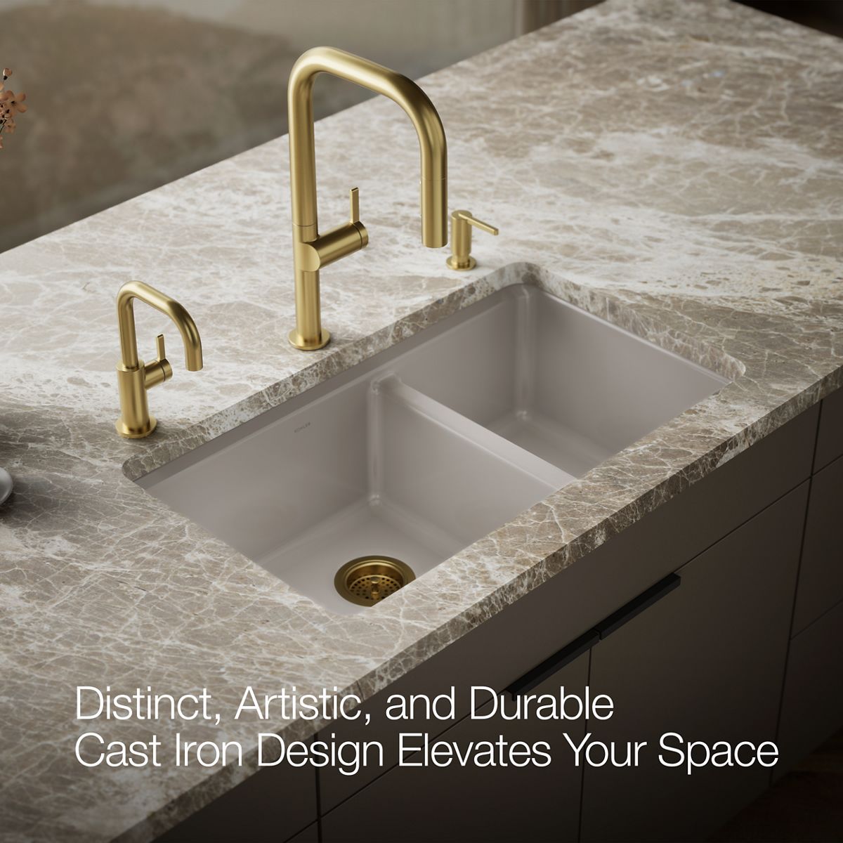 KOHLER Riverby 33" undermount double-bowl workstation kitchen sink