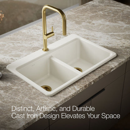 KOHLER Riverby 33" top-mount double-bowl kitchen sink