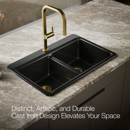 KOHLER Riverby 33" top-mount double-bowl kitchen sink