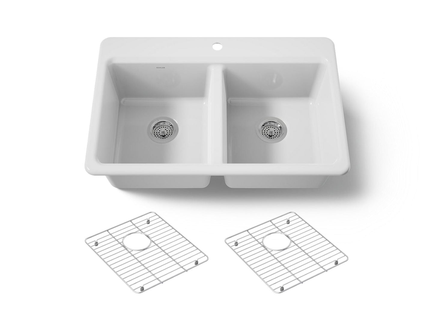 KOHLER Riverby 33" top-mount double-bowl kitchen sink
