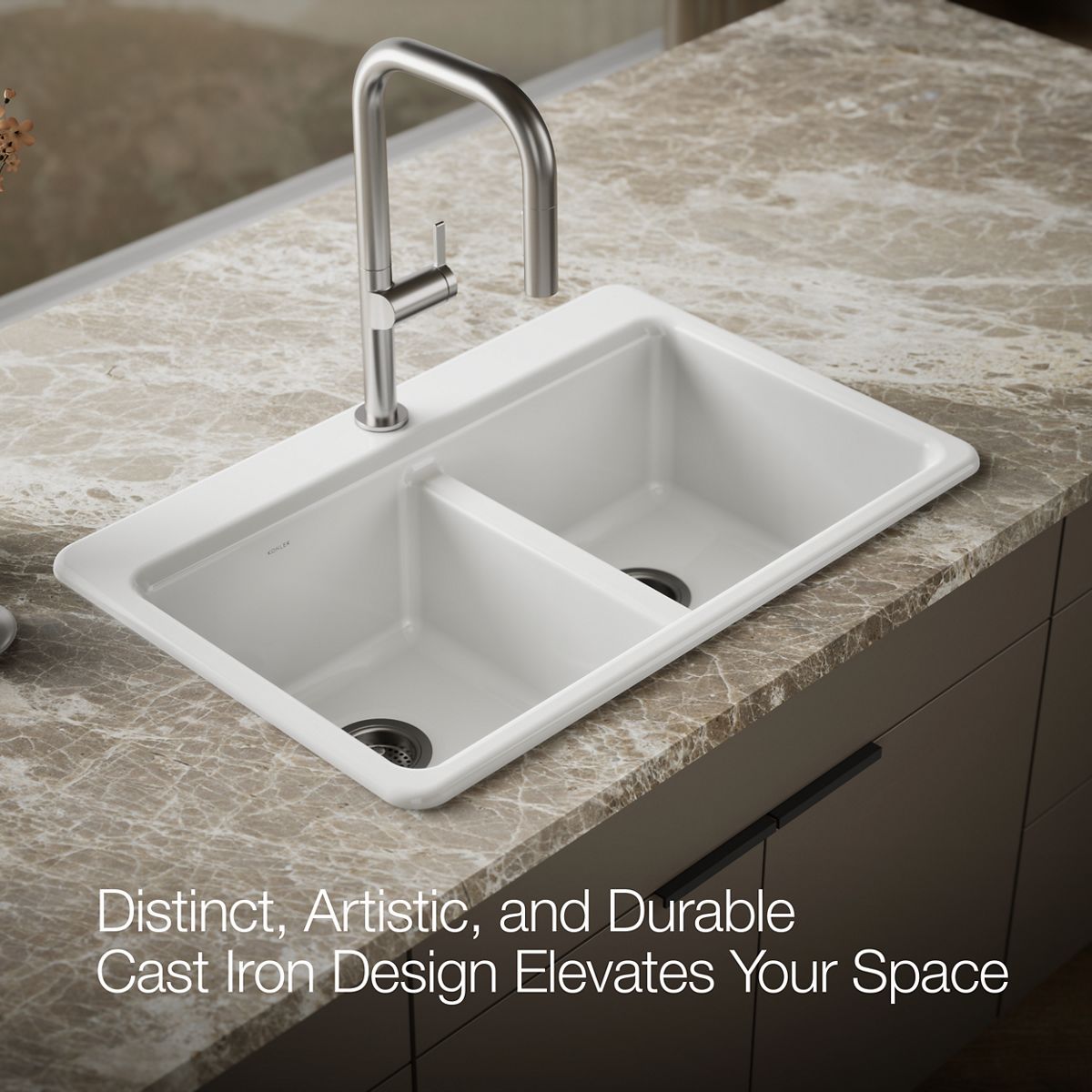KOHLER Riverby 33" top-mount double-bowl kitchen sink