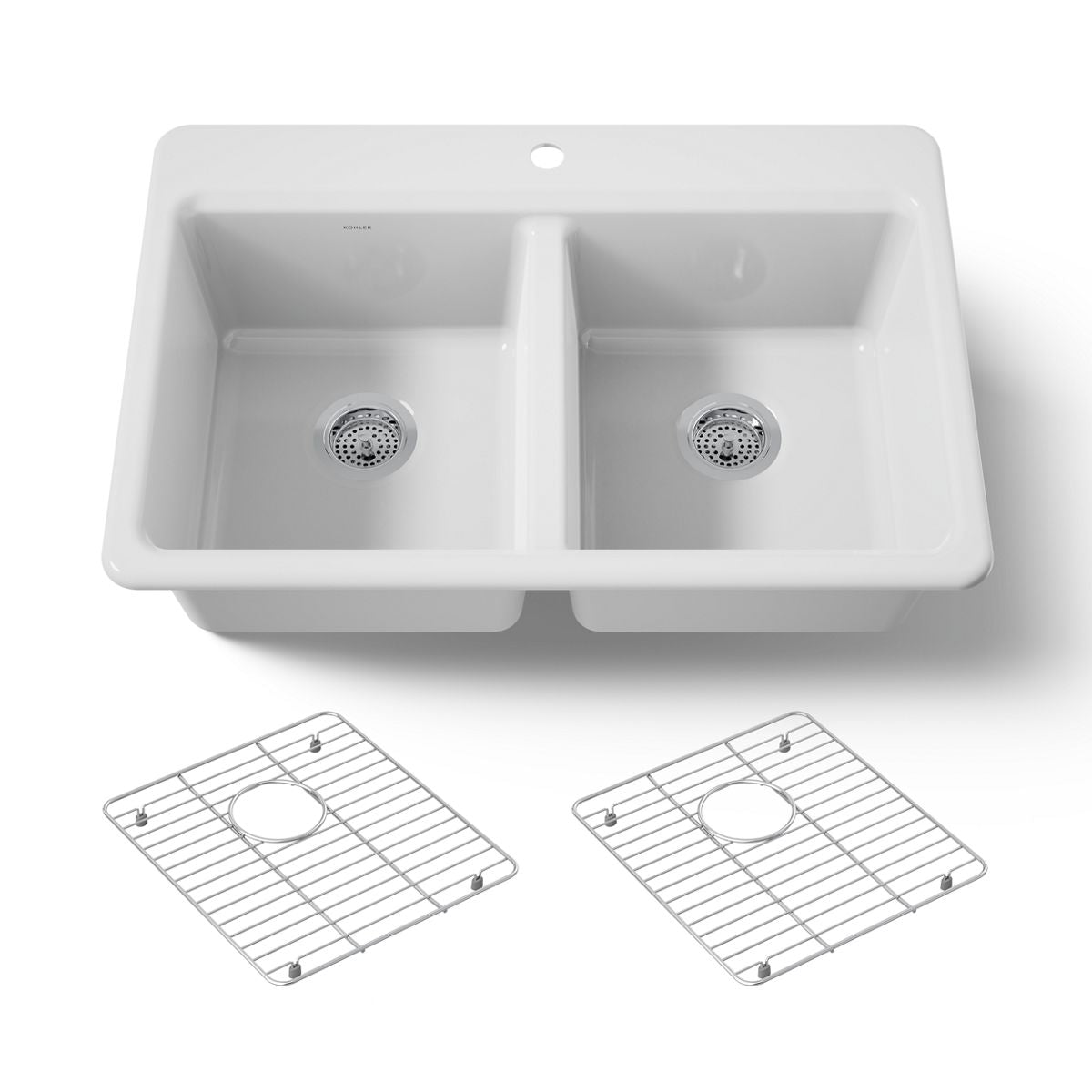 KOHLER Riverby 33" top-mount double-bowl kitchen sink
