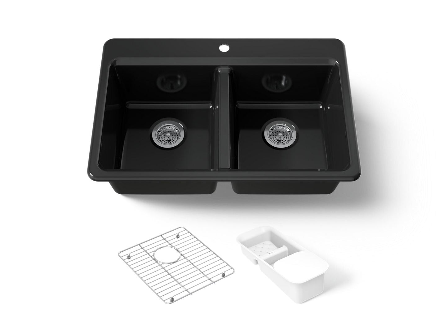 KOHLER K-8679-1A2 Riverby 33" top-mount double-bowl workstation kitchen sink