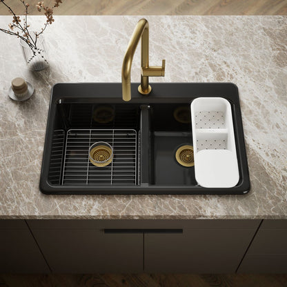 KOHLER K-8679-1A2 Riverby 33" top-mount double-bowl workstation kitchen sink