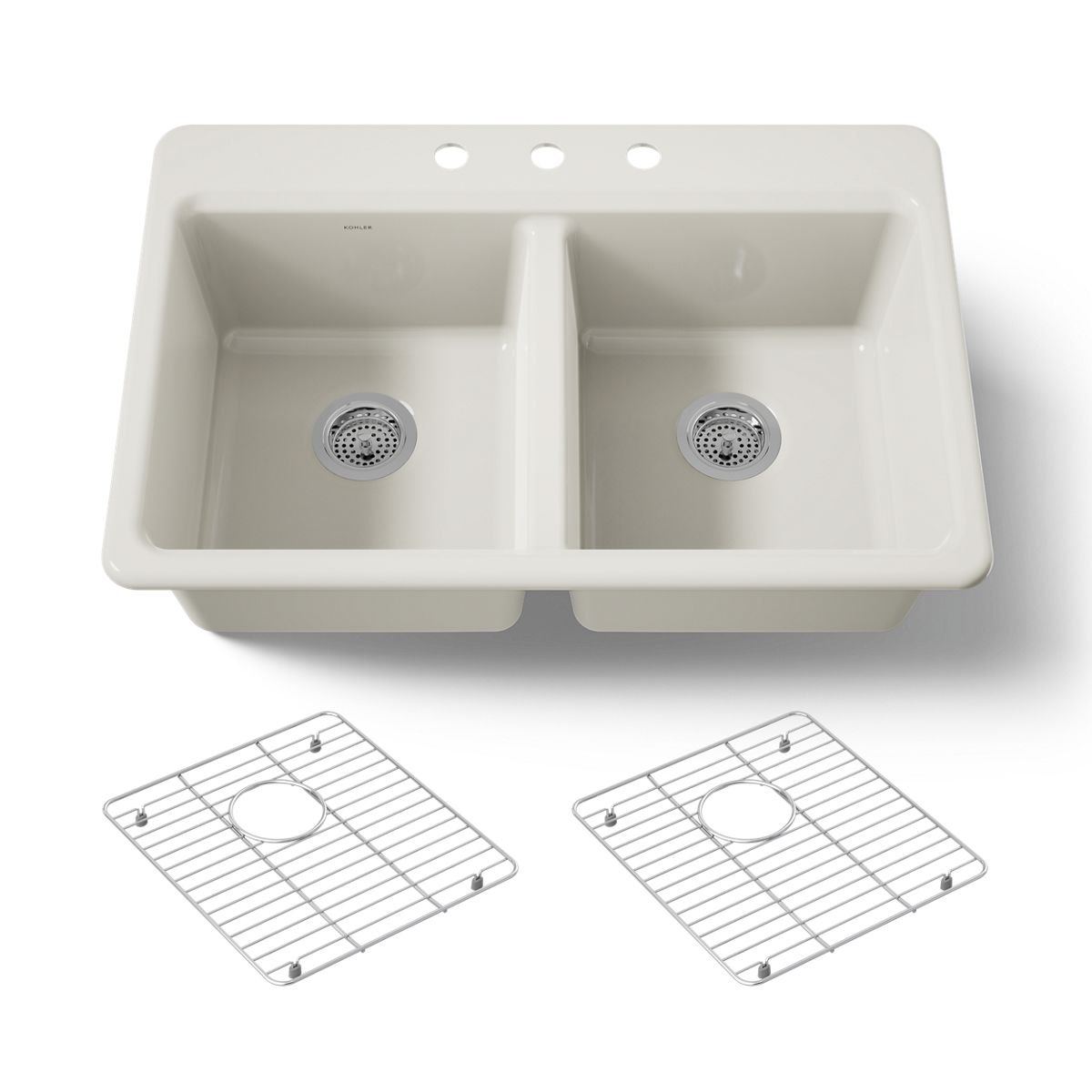 KOHLER Riverby 33" top-mount double-bowl kitchen sink