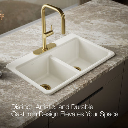 KOHLER Riverby 33" top-mount double-bowl kitchen sink