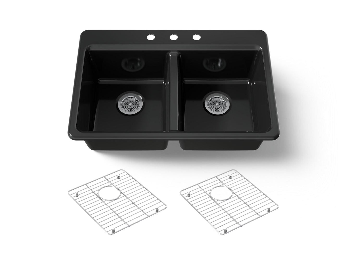KOHLER Riverby 33" top-mount double-bowl kitchen sink