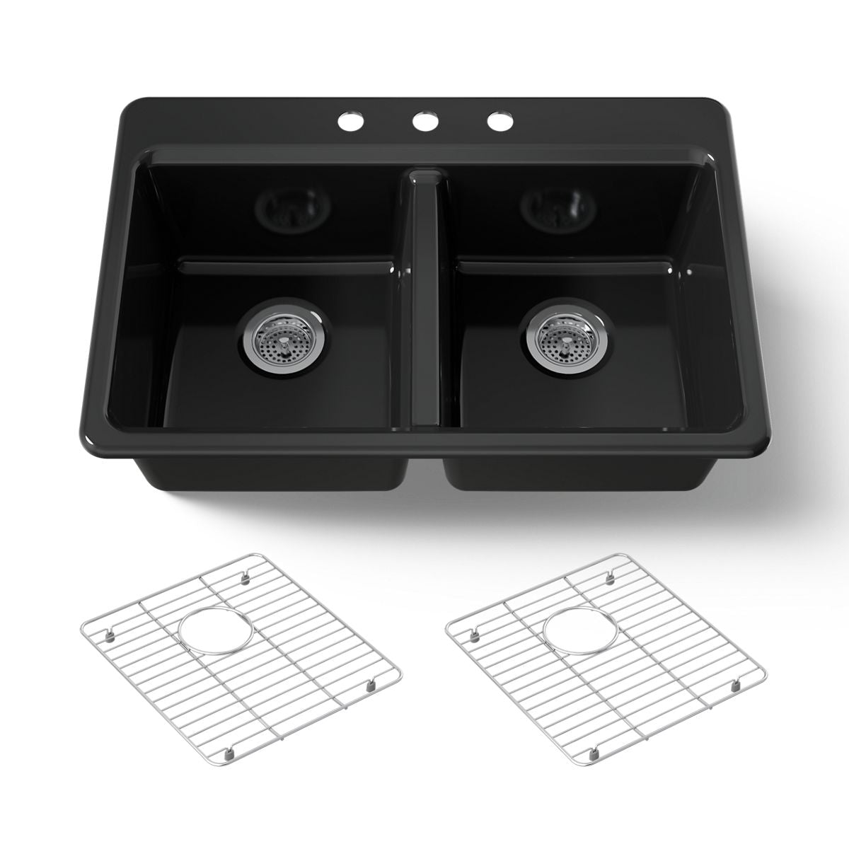 KOHLER Riverby 33" top-mount double-bowl kitchen sink