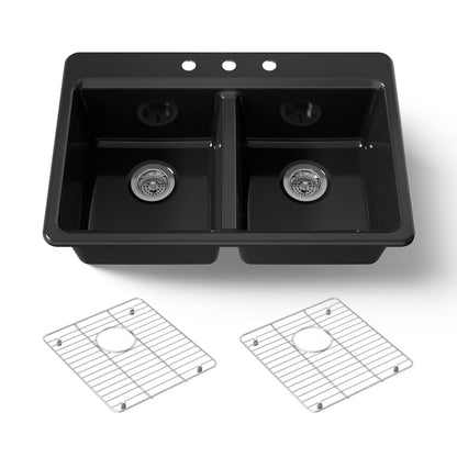 KOHLER Riverby 33" top-mount double-bowl kitchen sink