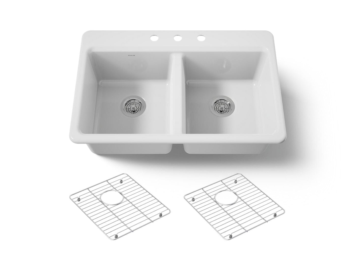 KOHLER Riverby 33" top-mount double-bowl kitchen sink