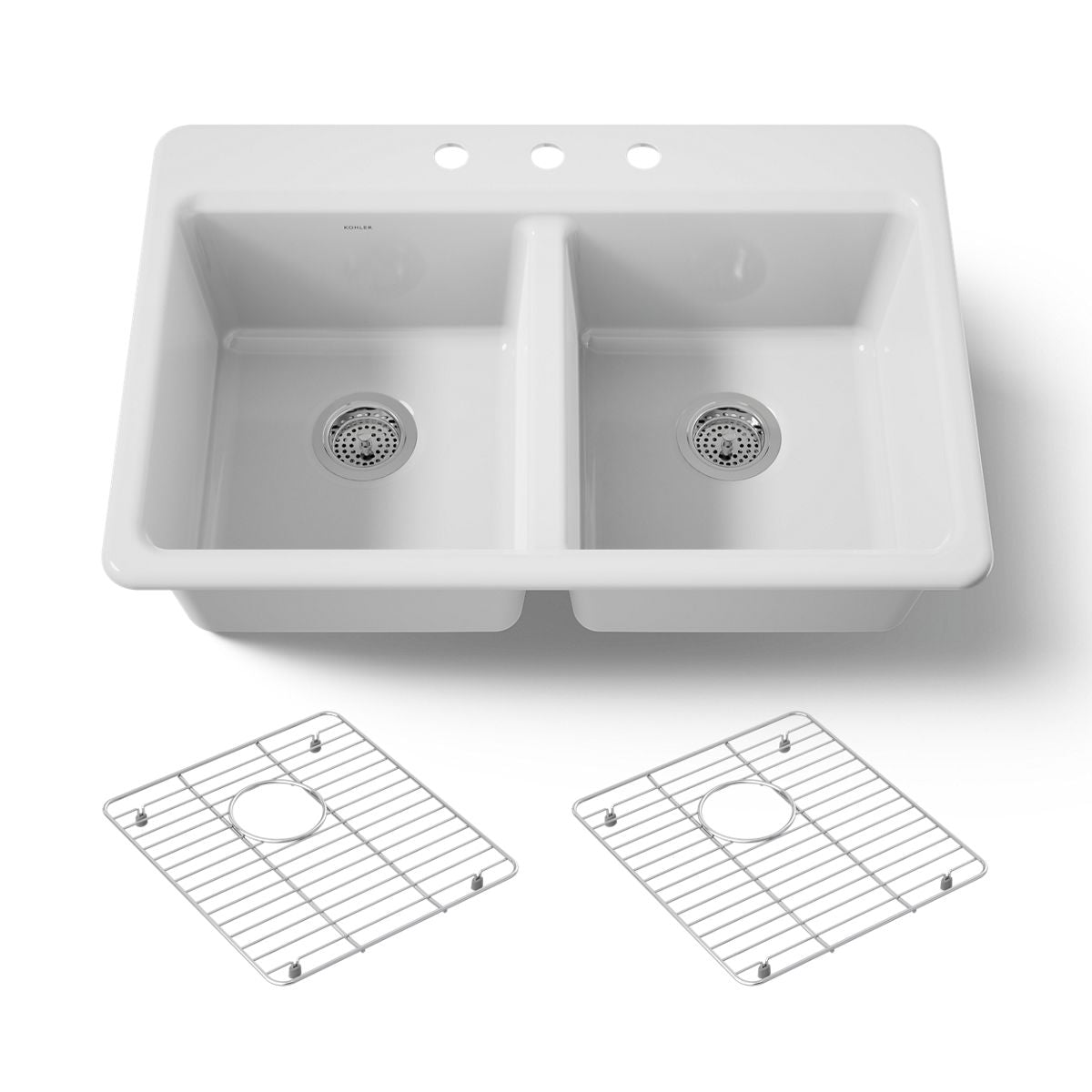 KOHLER Riverby 33" top-mount double-bowl kitchen sink