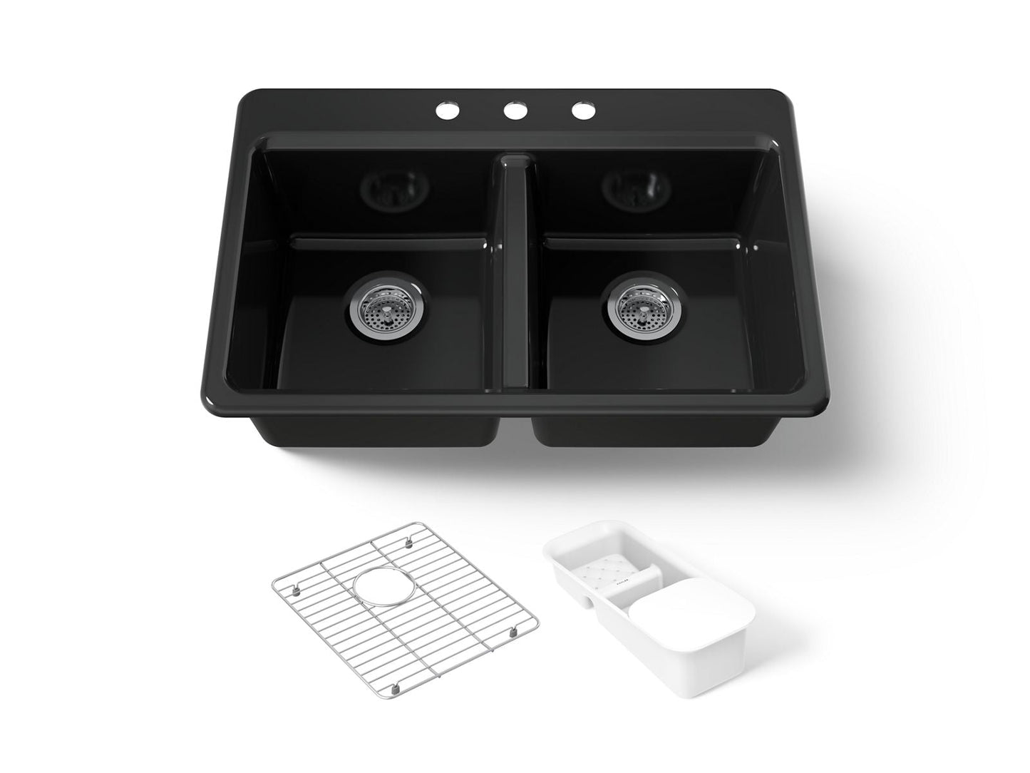 KOHLER K-8679-3A2 Riverby 33" top-mount double-bowl workstation kitchen sink