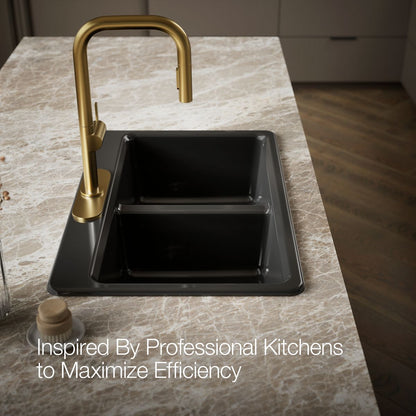 KOHLER K-8679-3A2 Riverby 33" top-mount double-bowl workstation kitchen sink