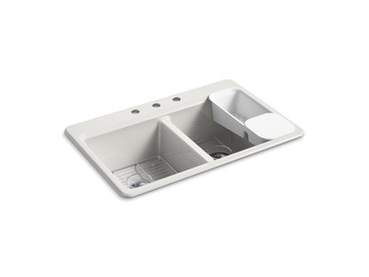 KOHLER K-8679-3A2 Riverby 33" top-mount double-bowl workstation kitchen sink