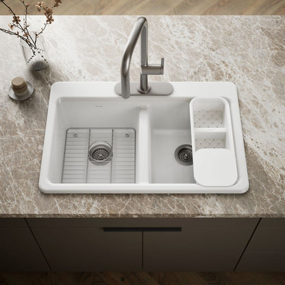 KOHLER K-8679-3A2 Riverby 33" top-mount double-bowl workstation kitchen sink