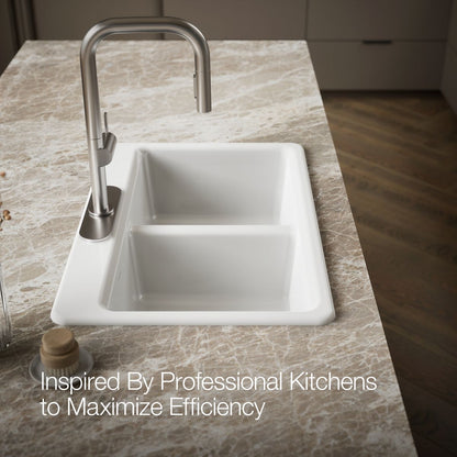 KOHLER K-8679-3A2 Riverby 33" top-mount double-bowl workstation kitchen sink