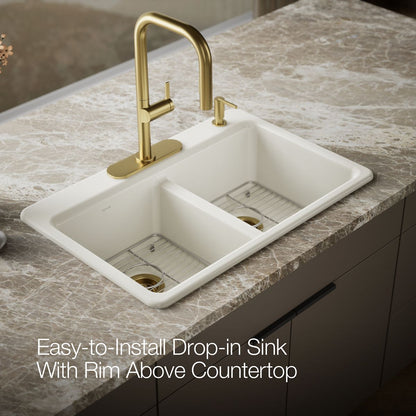 KOHLER Riverby 33" top-mount double-bowl kitchen sink