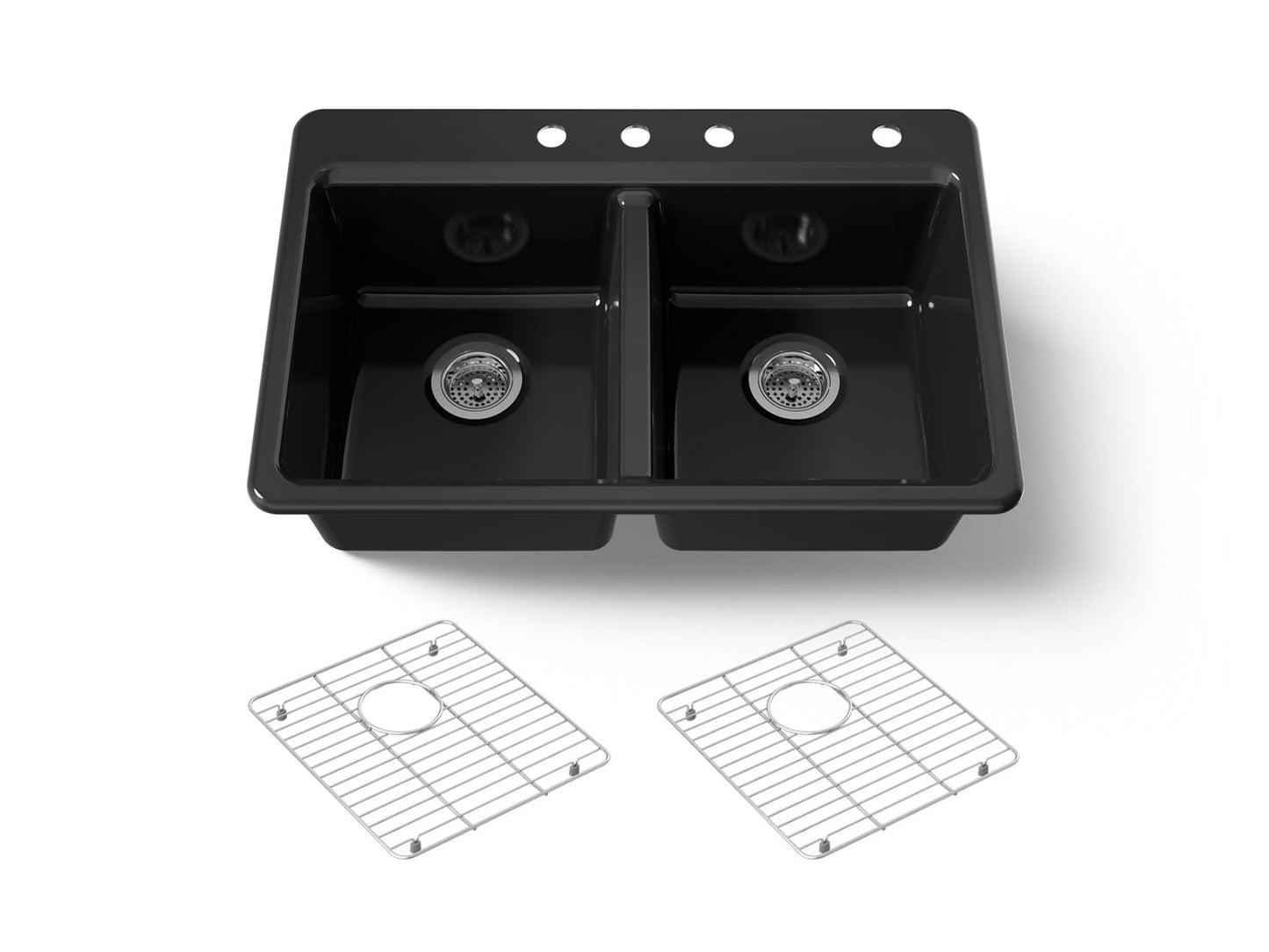 KOHLER Riverby 33" top-mount double-bowl kitchen sink