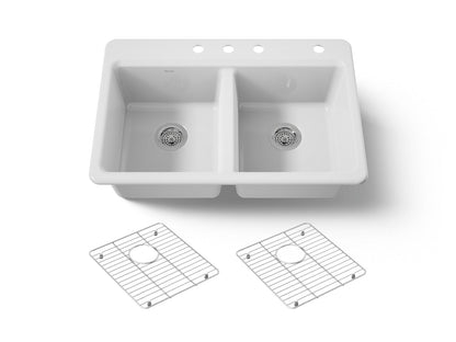 KOHLER Riverby 33" top-mount double-bowl kitchen sink