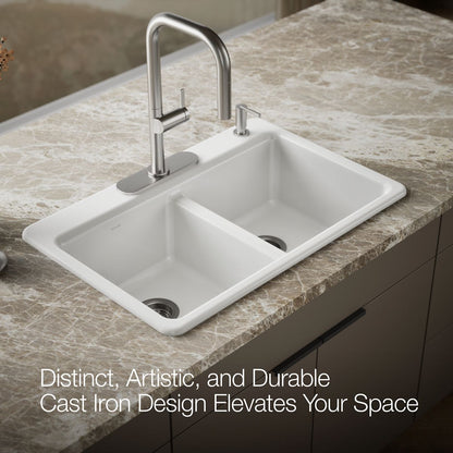 KOHLER Riverby 33" top-mount double-bowl kitchen sink