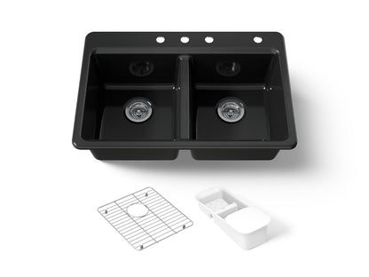 KOHLER K-8679-4A2 Riverby 33" top-mount double-bowl workstation kitchen sink