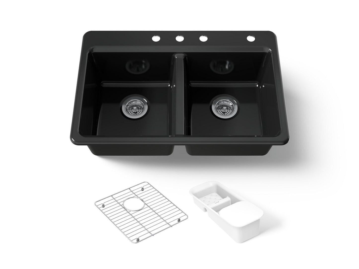 KOHLER K-8679-4A2 Riverby 33" top-mount double-bowl workstation kitchen sink