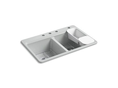 KOHLER K-8679-4A2 Riverby 33" top-mount double-bowl workstation kitchen sink