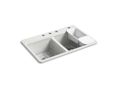 KOHLER K-8679-4A2 Riverby 33" top-mount double-bowl workstation kitchen sink