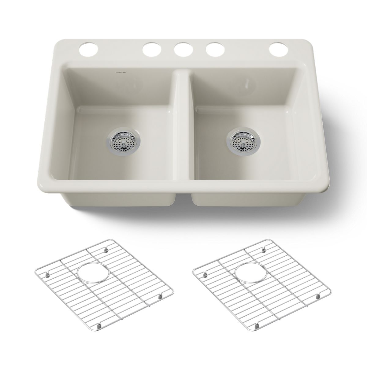 KOHLER Riverby 33" undermount double-bowl kitchen sink