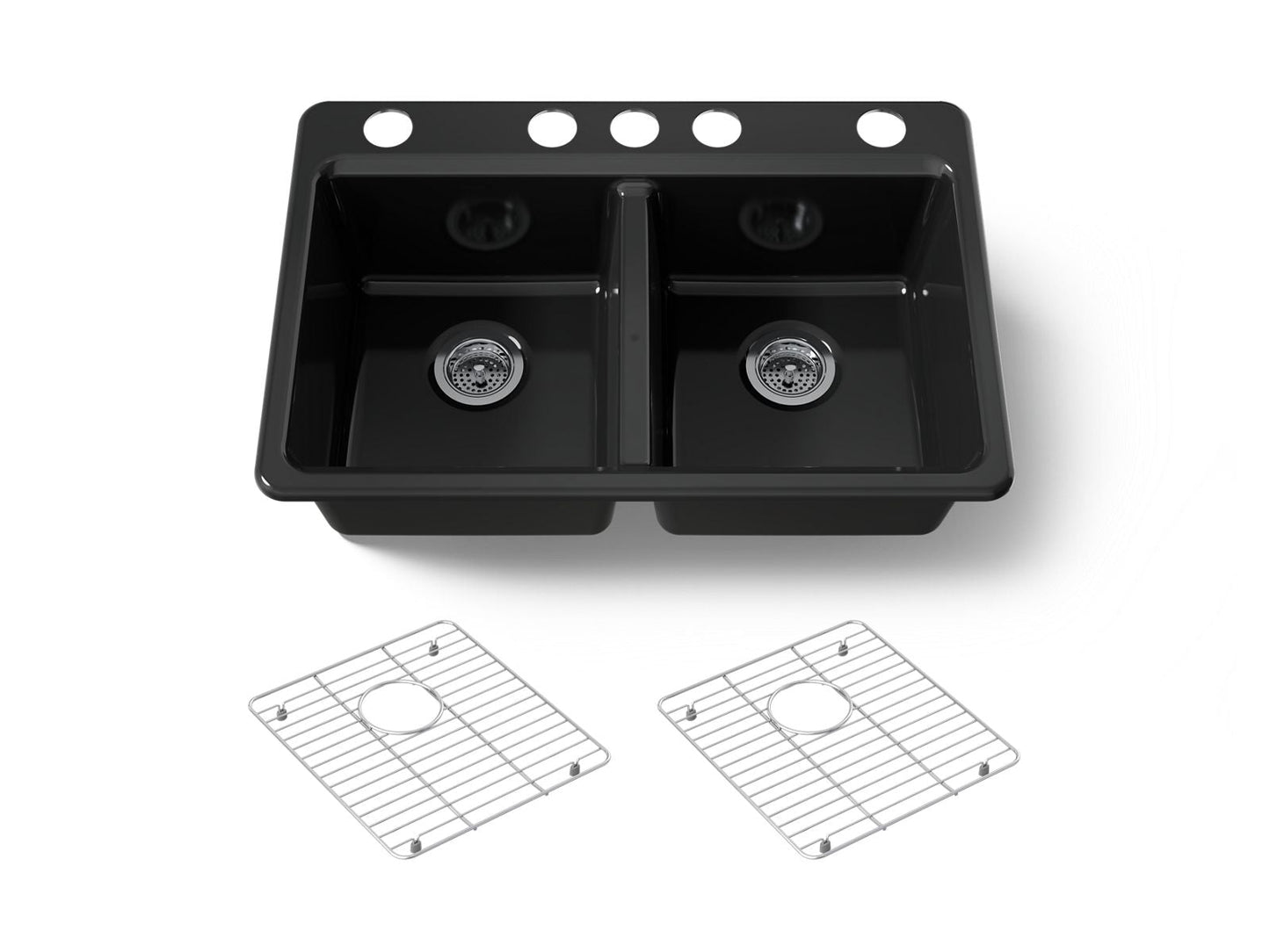 KOHLER Riverby 33" undermount double-bowl kitchen sink