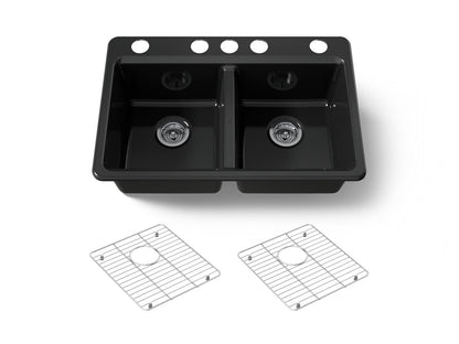 KOHLER Riverby 33" undermount double-bowl kitchen sink