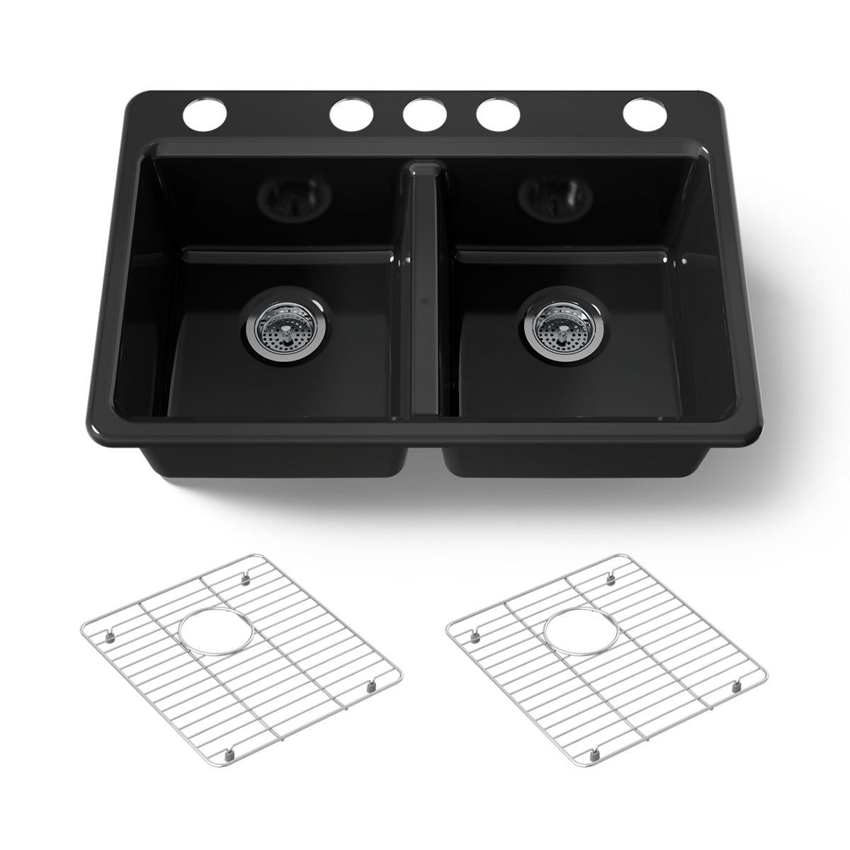 KOHLER Riverby 33" undermount double-bowl kitchen sink