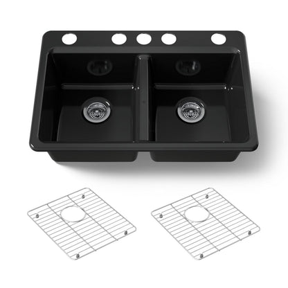 KOHLER Riverby 33" undermount double-bowl kitchen sink