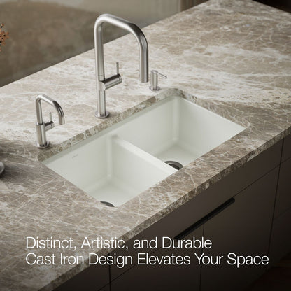 KOHLER Riverby 33" undermount double-bowl kitchen sink