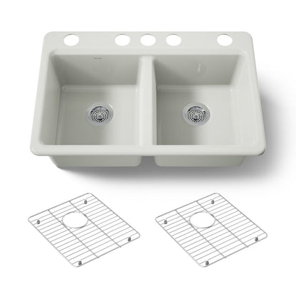 KOHLER Riverby 33" undermount double-bowl kitchen sink