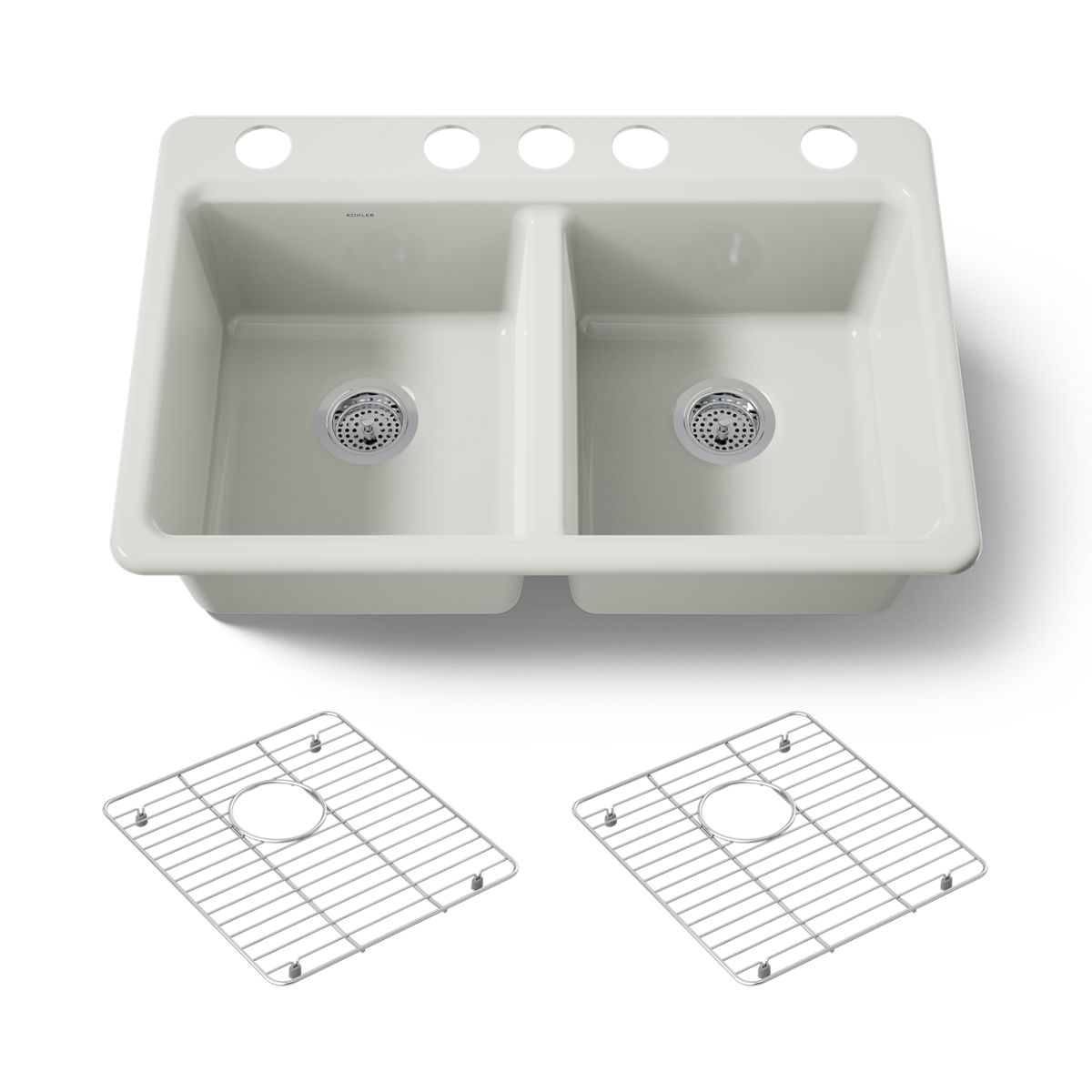 KOHLER Riverby 33" undermount double-bowl kitchen sink