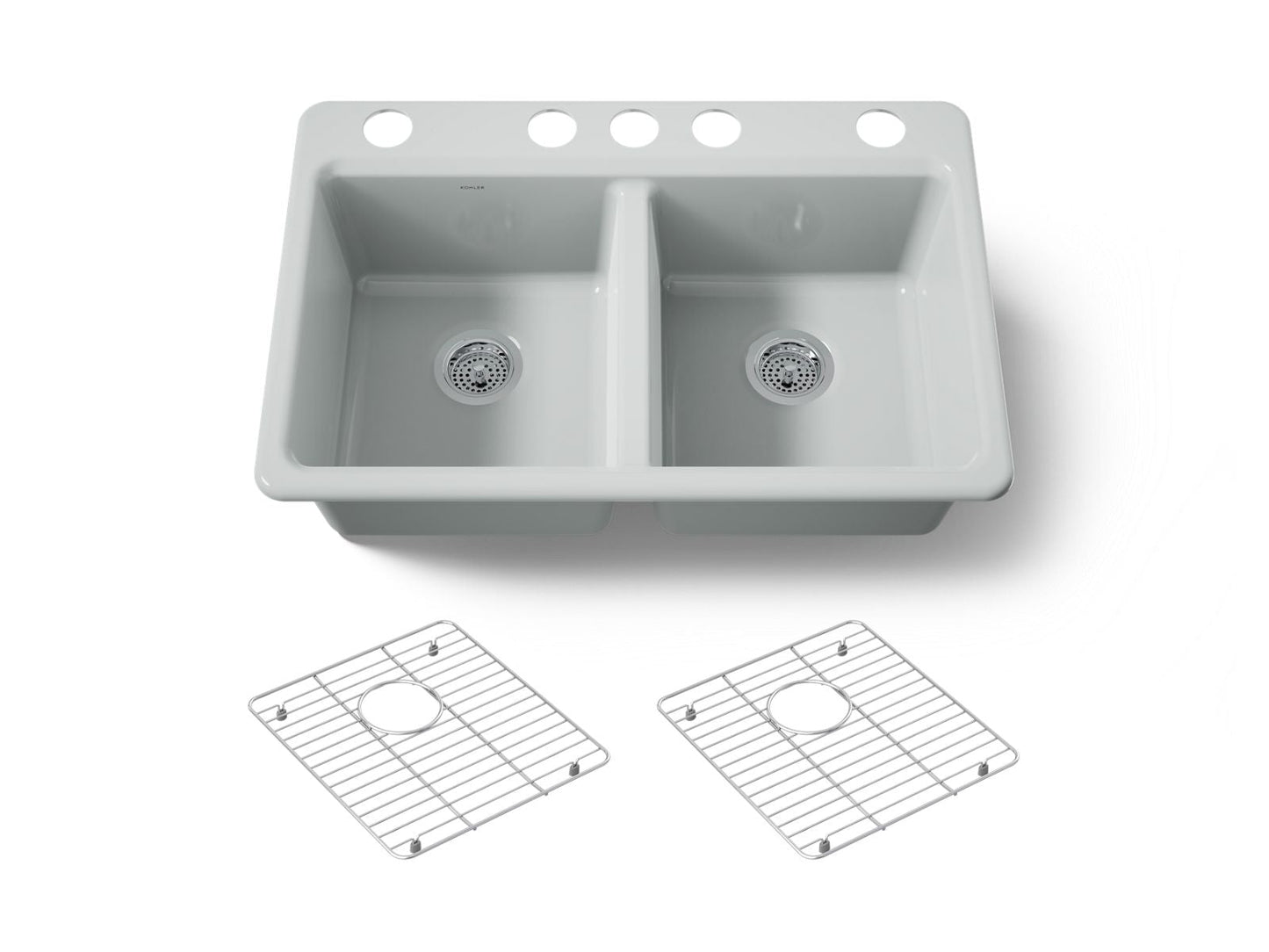 KOHLER Riverby 33" undermount double-bowl kitchen sink
