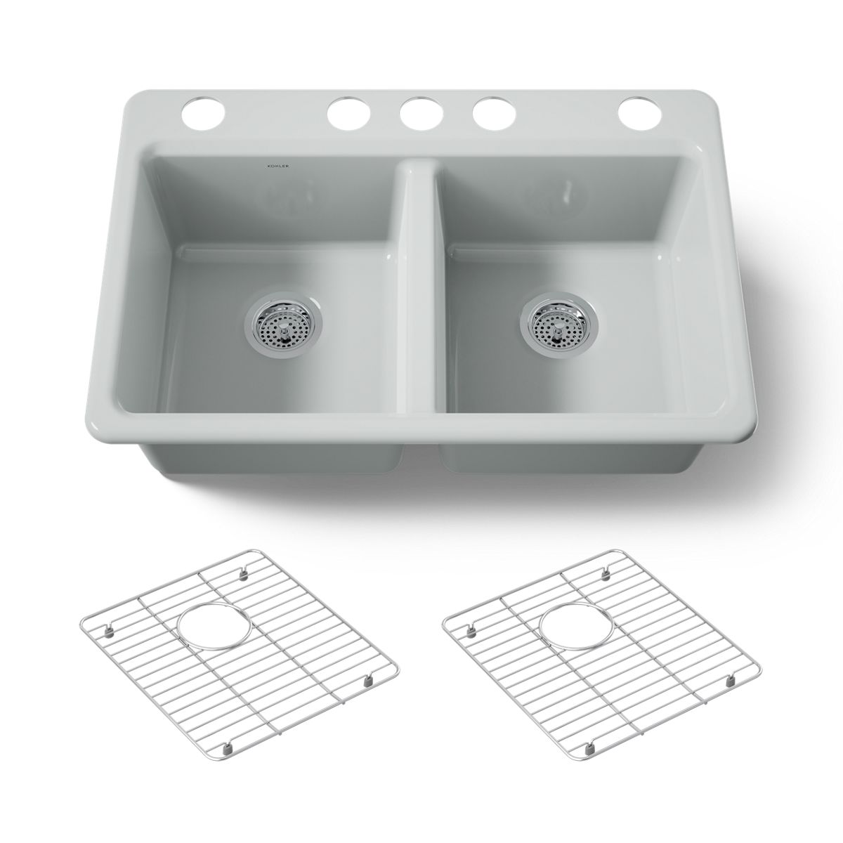 KOHLER Riverby 33" undermount double-bowl kitchen sink