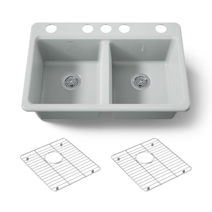 KOHLER Riverby 33" undermount double-bowl kitchen sink